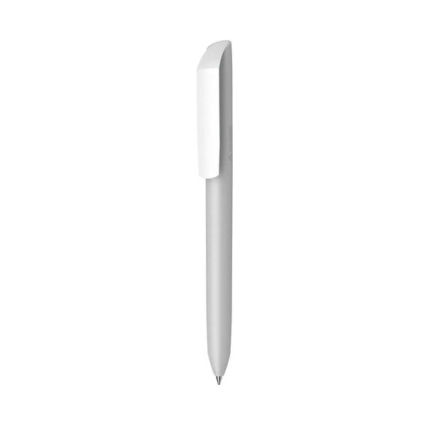 PENNA FLOW PURE RECYCLED - clip bianca grigio - personalizzabile con logo
