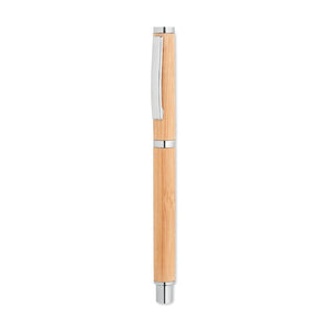 Penna gel in bamboo beige - personalizzabile con logo