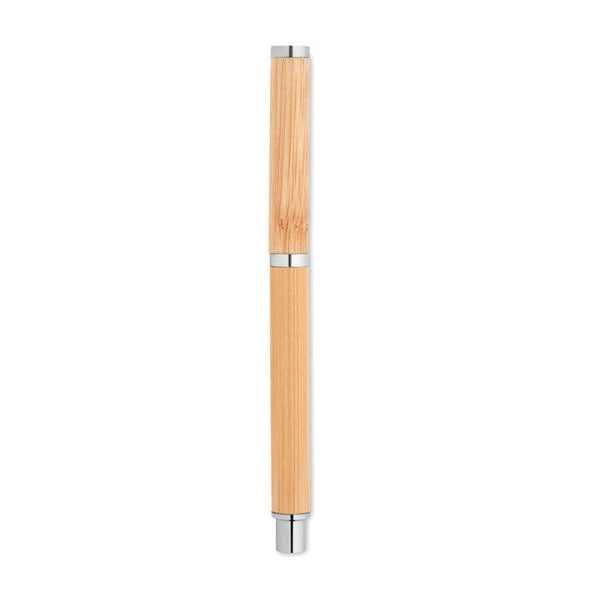 Penna gel in bamboo beige - personalizzabile con logo