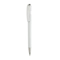 Penna Glide in rABS GRS con clip in metallo bianco - personalizzabile con logo
