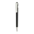 Penna Glide in rABS GRS con clip in metallo nero - personalizzabile con logo