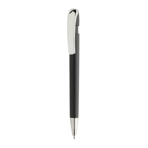Penna Glide in rABS GRS con clip in metallo nero - personalizzabile con logo