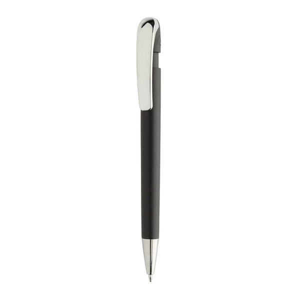 Penna Glide in rABS GRS con clip in metallo nero - personalizzabile con logo
