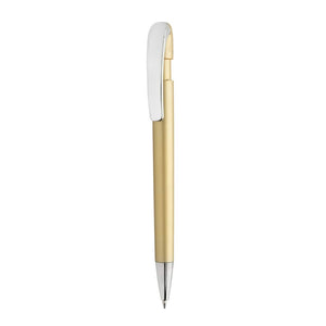 Penna Glide in rABS GRS con clip in metallo oro - personalizzabile con logo