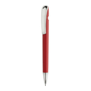 Penna Glide in rABS GRS con clip in metallo rosso - personalizzabile con logo