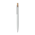 Penna in alluminio e bamboo Bianco - personalizzabile con logo