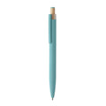Penna in alluminio e bamboo blu - personalizzabile con logo
