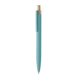 Penna in alluminio e bamboo blu - personalizzabile con logo
