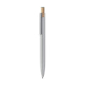 Penna in alluminio e bamboo Color  Color argento - personalizzabile con logo