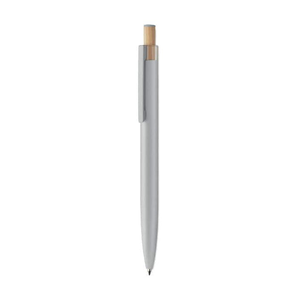Penna in alluminio e bamboo Color  Color argento - personalizzabile con logo