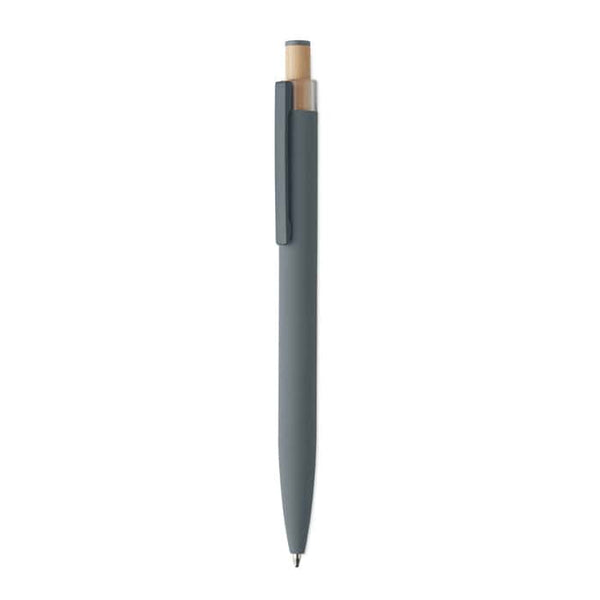 Penna in alluminio e bamboo grigio - personalizzabile con logo