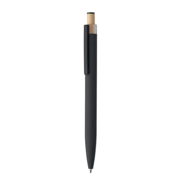 Penna in alluminio e bamboo Nero - personalizzabile con logo