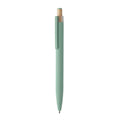 Penna in alluminio e bamboo verde calce - personalizzabile con logo
