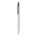 Penna in alluminio e sughero Bianco - personalizzabile con logo