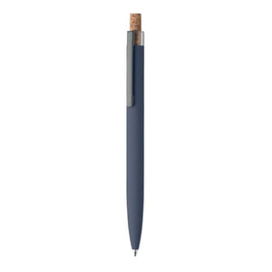 Penna in alluminio e sughero Blu - personalizzabile con logo