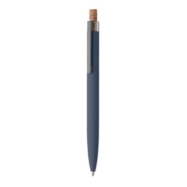 Penna in alluminio e sughero Blu - personalizzabile con logo