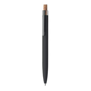Penna in alluminio e sughero Nero - personalizzabile con logo