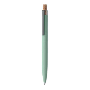 Penna in alluminio e sughero verde calce - personalizzabile con logo