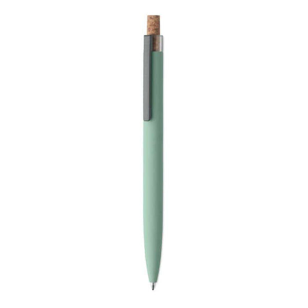 Penna in alluminio e sughero verde calce - personalizzabile con logo