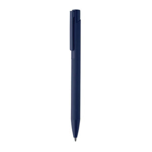 Penna in alluminio riciclato e fusto gommato blu navy - personalizzabile con logo