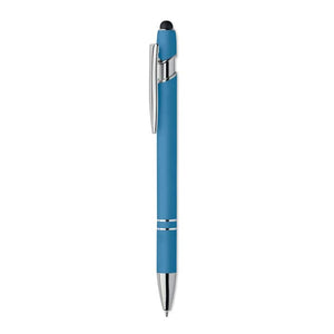 Penna in alluminio riciclato touch Azzurro - personalizzabile con logo