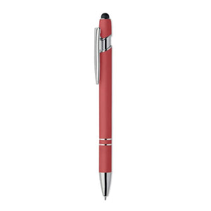 Penna in alluminio riciclato touch Rosso - personalizzabile con logo