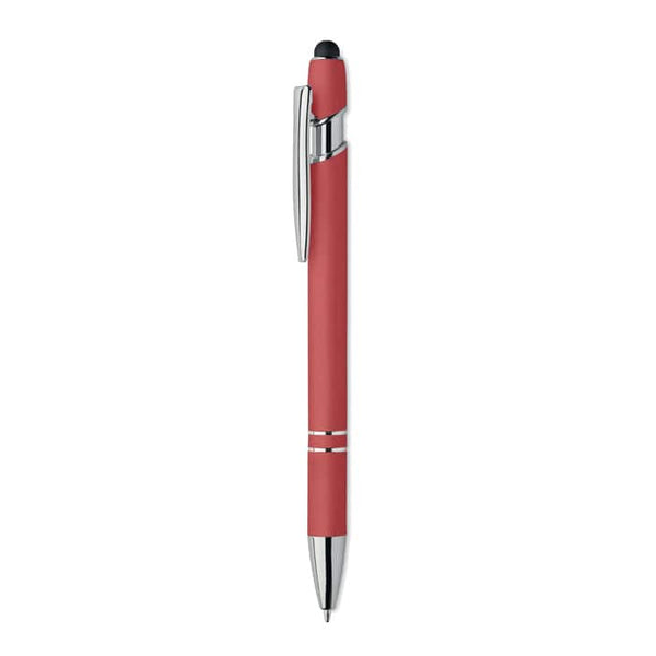 Penna in alluminio riciclato touch Rosso - personalizzabile con logo