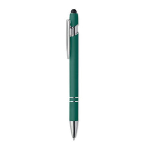Penna in alluminio riciclato touch Verde - personalizzabile con logo