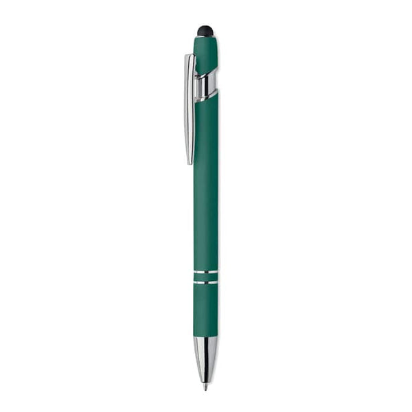 Penna in alluminio riciclato touch Verde - personalizzabile con logo