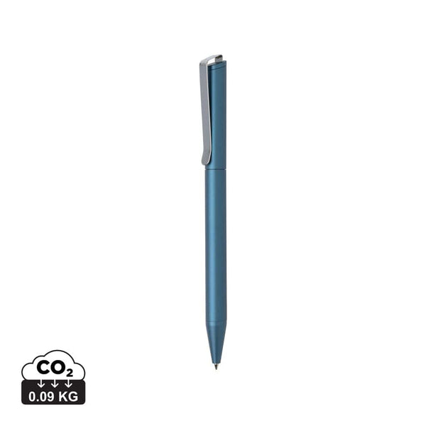 Penna in alluminio riciclato Xavi certificato RCS blu royal - personalizzabile con logo