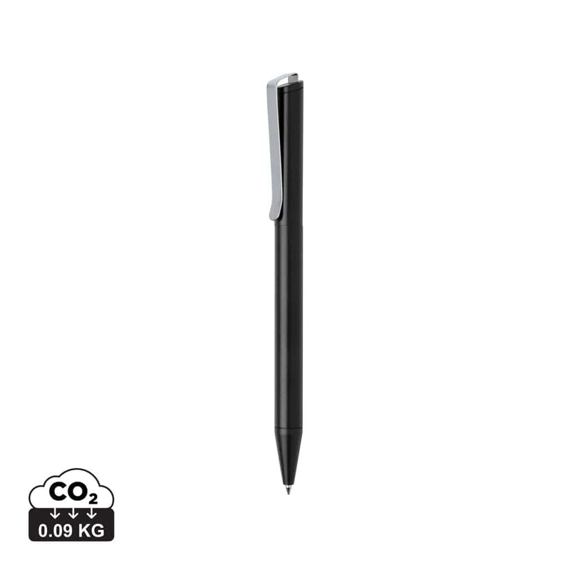 Penna in alluminio riciclato Xavi certificato RCS nero - personalizzabile con logo