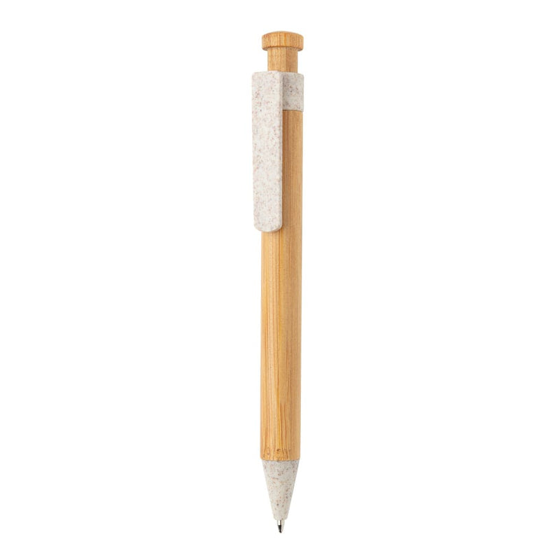 Penna in bambù con clip in fibra di grano Colore: bianco €0.89 - P610.543