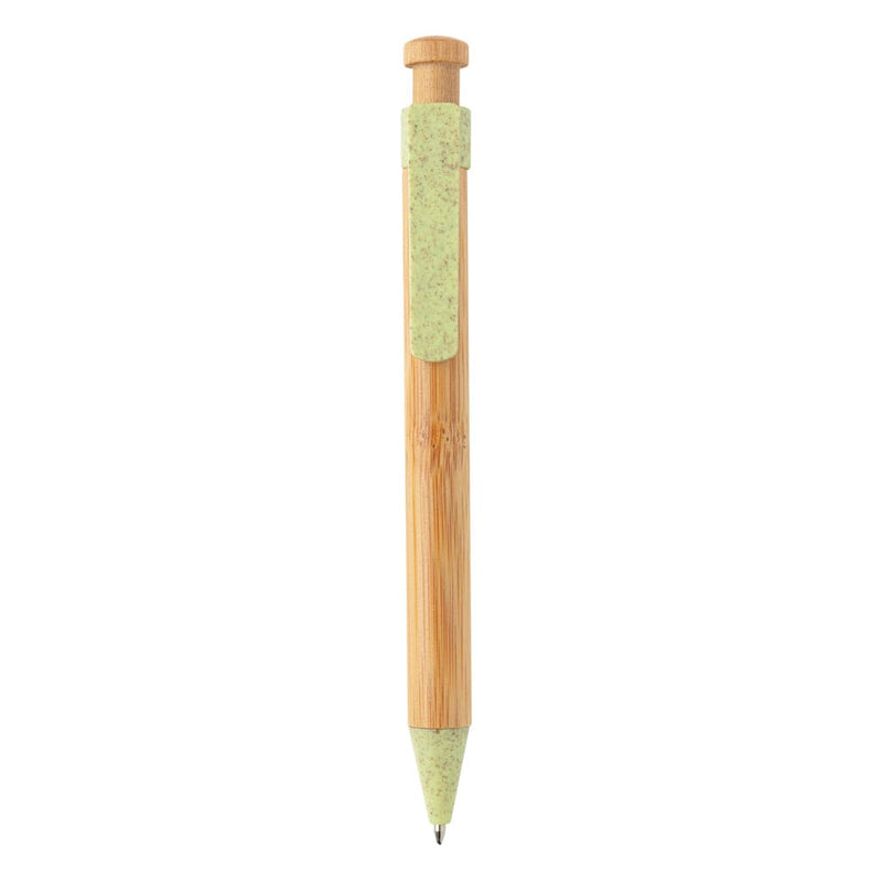 Penna in bambù con clip in fibra di grano Colore: nero, bianco, blu, verde €0.89 - P610.541