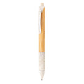 Penna in bambù e fibra di grano bianco - personalizzabile con logo