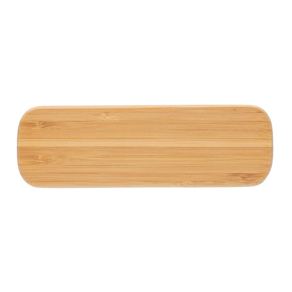Penna in bambù in scatola marrone - personalizzabile con logo