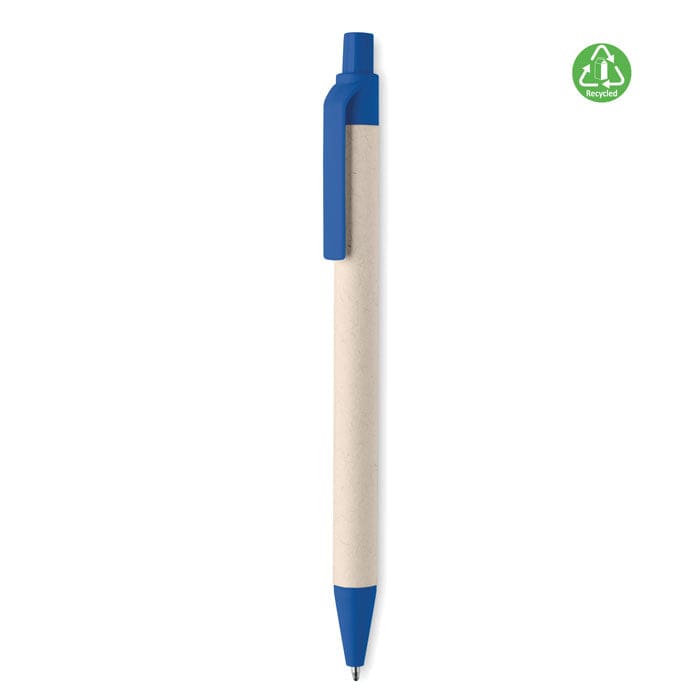 Penna in carta Recycled Milk blu - personalizzabile con logo