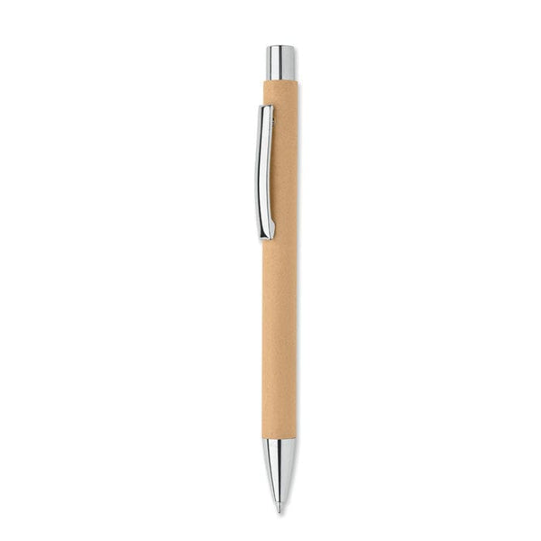 Penna in carta riciclata finiture metallo beige - personalizzabile con logo
