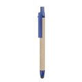 Penna in carta riciclata punta touch blu - personalizzabile con logo