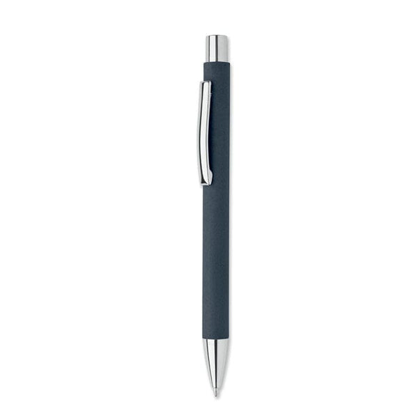 Penna in carta riciclata finiture metallo Dark navy - personalizzabile con logo