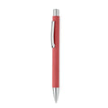 Penna in carta riciclata finiture metallo rosso - personalizzabile con logo
