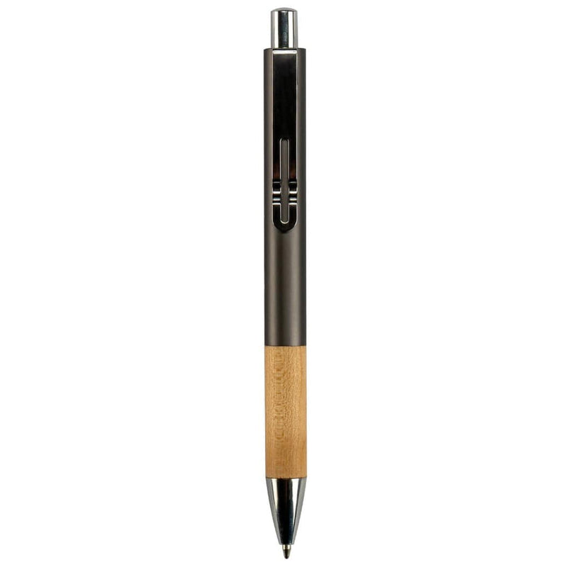 Penna in metallo con impugnatura in legno - personalizzabile con logo