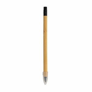 Penna infinity in bambù con gomma marrone - personalizzabile con logo