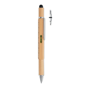 Penna livella in bamboo beige - personalizzabile con logo