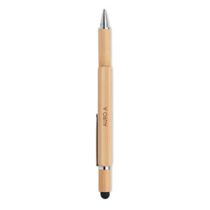 Penna livella in bamboo beige - personalizzabile con logo