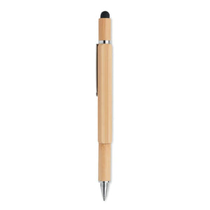 Penna livella in bamboo beige - personalizzabile con logo