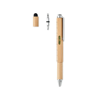 Penna livella in bamboo beige - personalizzabile con logo