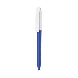 Penna made in Italy - plastica post industriale - cap bianco blu - personalizzabile con logo