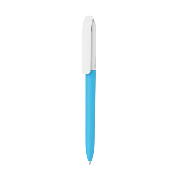 Penna made in Italy - plastica post industriale - cap bianco ciano - personalizzabile con logo