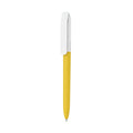 Penna made in Italy - plastica post industriale - cap bianco giallo - personalizzabile con logo