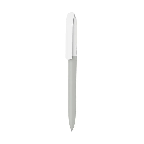 Penna made in Italy - plastica post industriale - cap bianco grigio - personalizzabile con logo